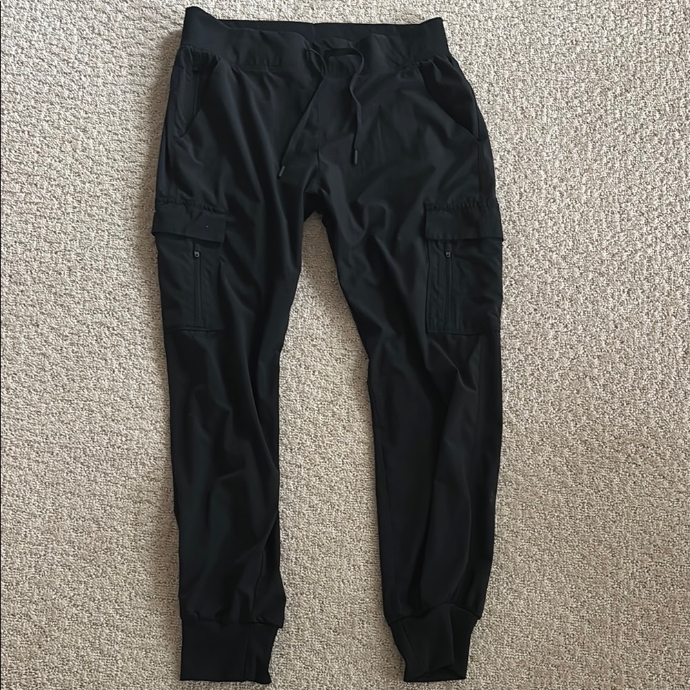 All in Motion Black Track Joggers with Tapered Leg